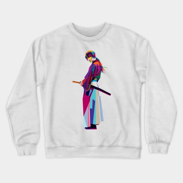 Samurai X Pop Art Crewneck Sweatshirt by Mulyadi Walet